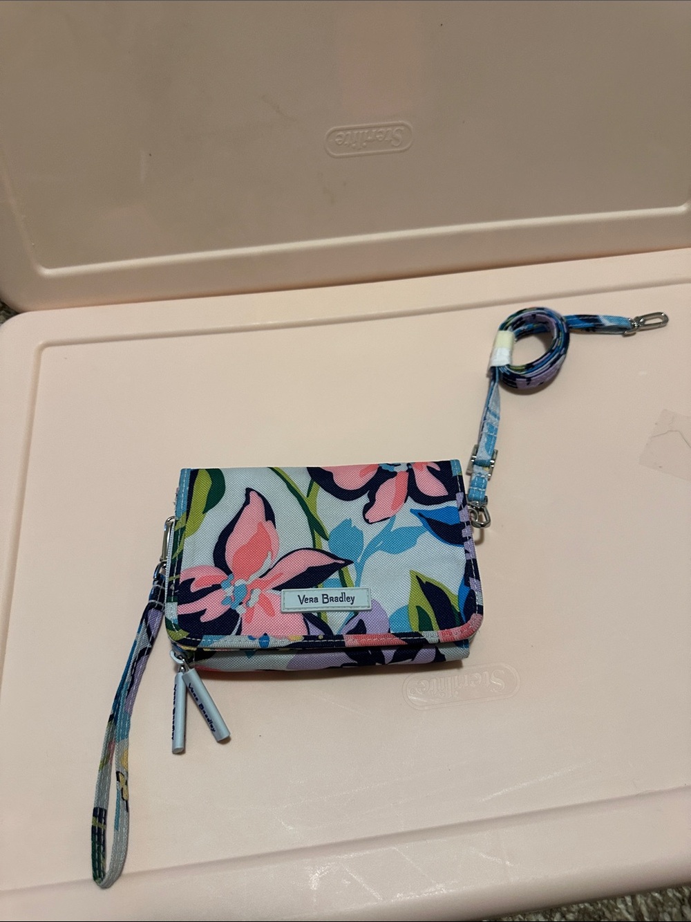 Vera Bradley Floral Wristlet Wallet in Pink, Blue, Green
